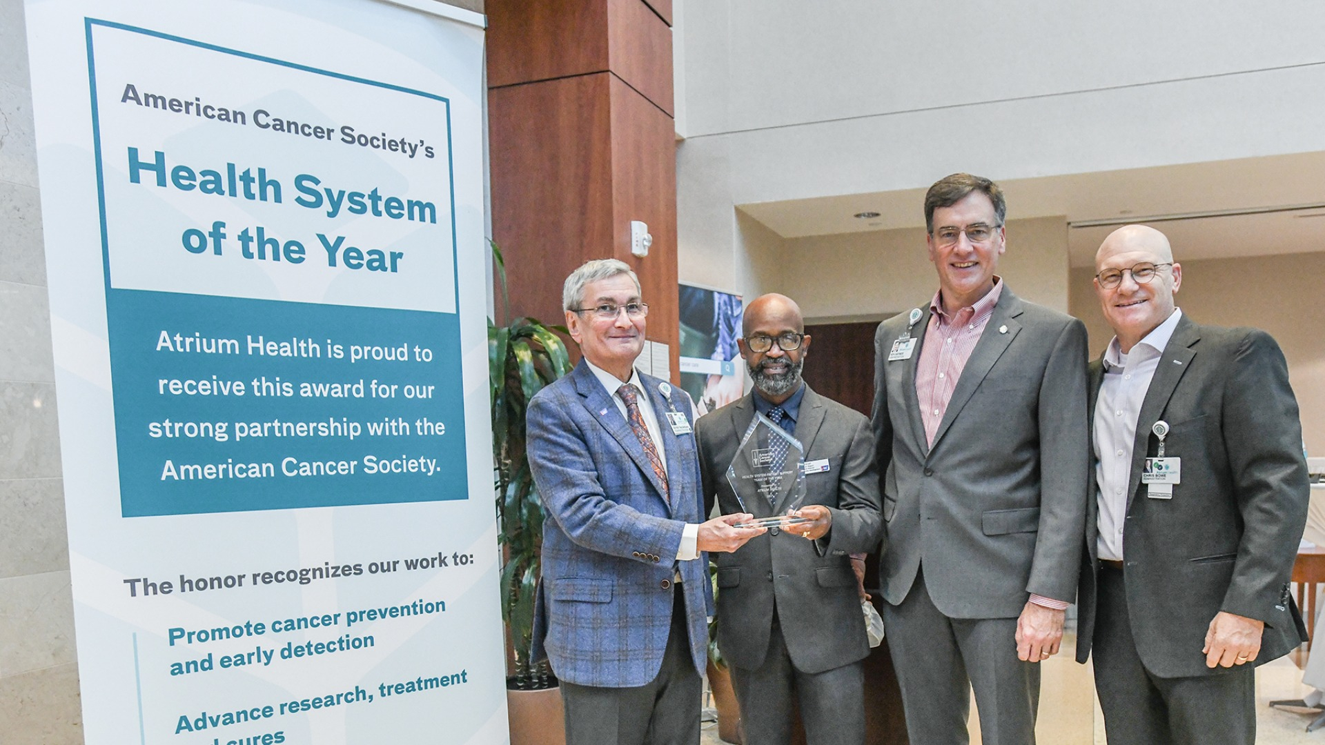 Featured image for “American Cancer Society Honors Atrium Health with its Inaugural Health System of the Year Award”